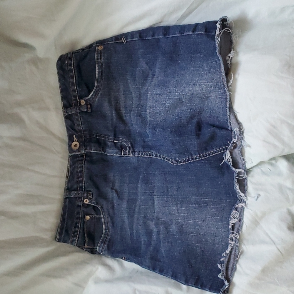 Justice Denim Skort Dark Wash Rhinestone Embellishments Size 16 R